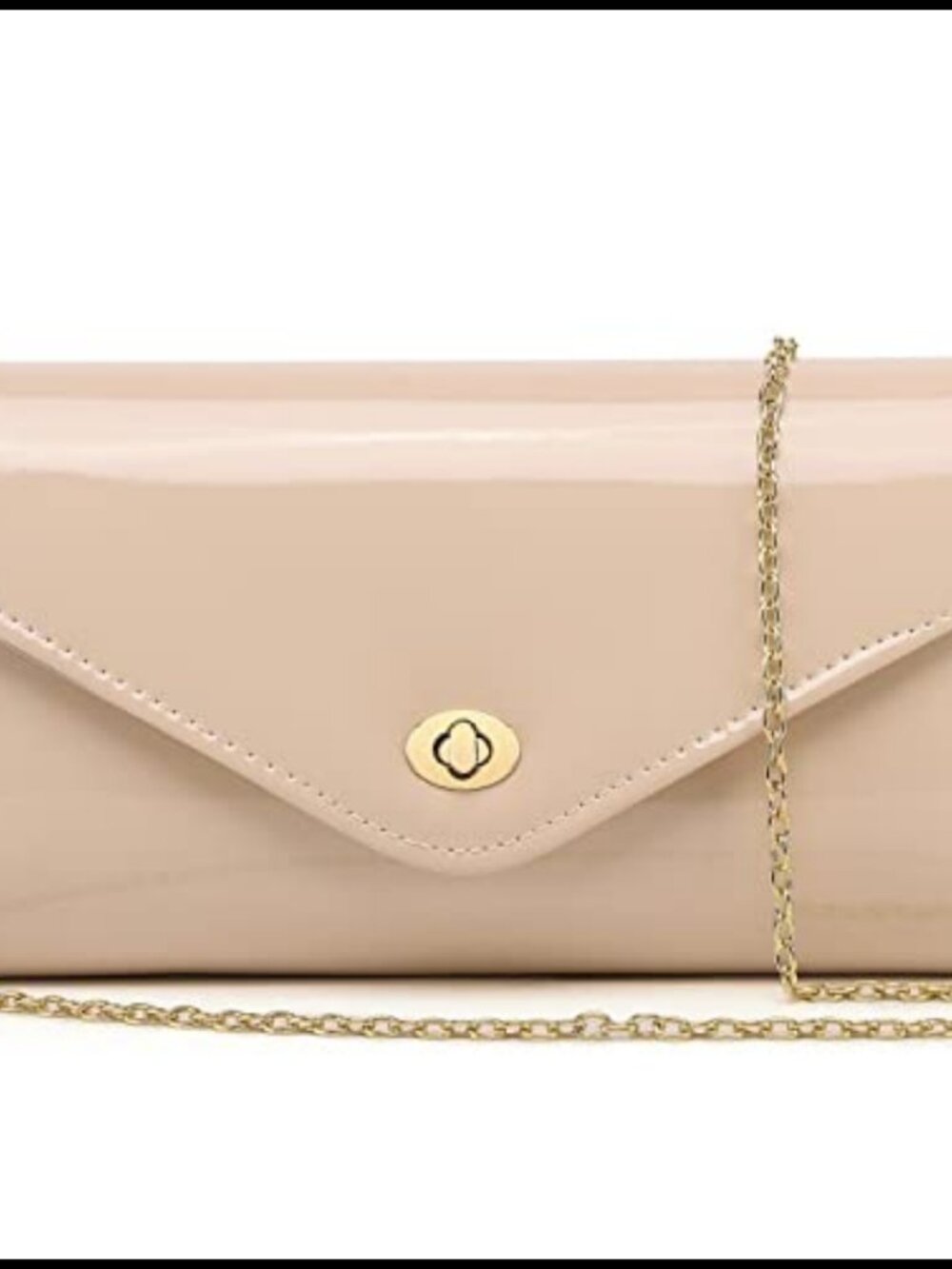 Patent Leather Envelope Clutch Detachable Chain Crossbody Evening Bag